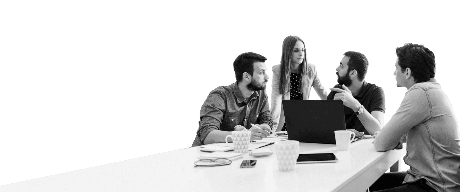 A FieldGauge team collaborating around a table